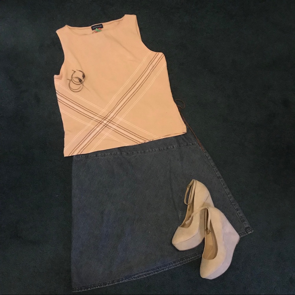 Denim A-line skirt
